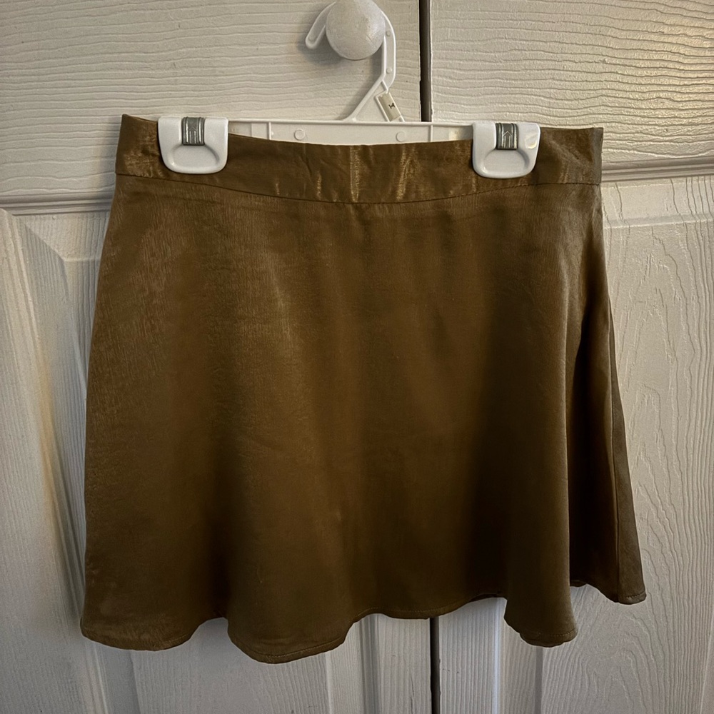 Silky Gold Mini Skirt
